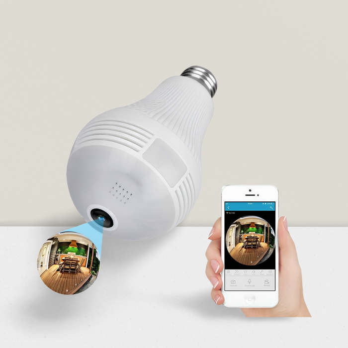 light bulb panoramic hidden camera nanny cam spy cam wifi